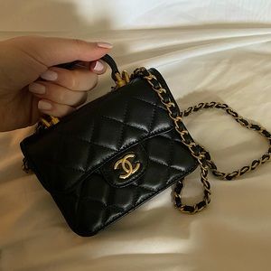 Authentic mini Chanel bag with top handle